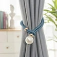 thumbnail image 1 of Curtain Holder, Tie Backs for Curtains, Curtain Tiebacks Pearl Tie Rope for Thin and Thick Home Office Window Draperies, 18.5 Inch L, No Need for Drilling,Blue, 1 of 8