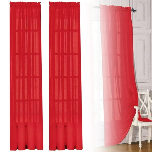Curtain,Home Decor Sheer Window Curtains Drape 2Pcs Panels Beautiful Home Textiles