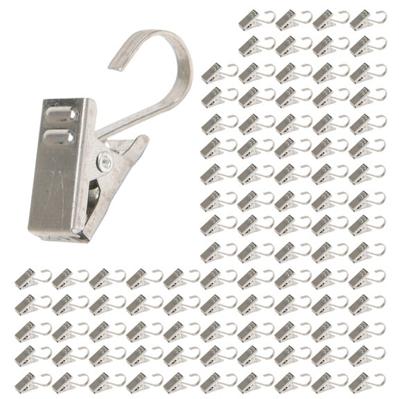Curtain Hooks Hangers Stainlessed Steel Curtain Clip Rings For Hanging Heavy Drapes 50/100Pieces Set