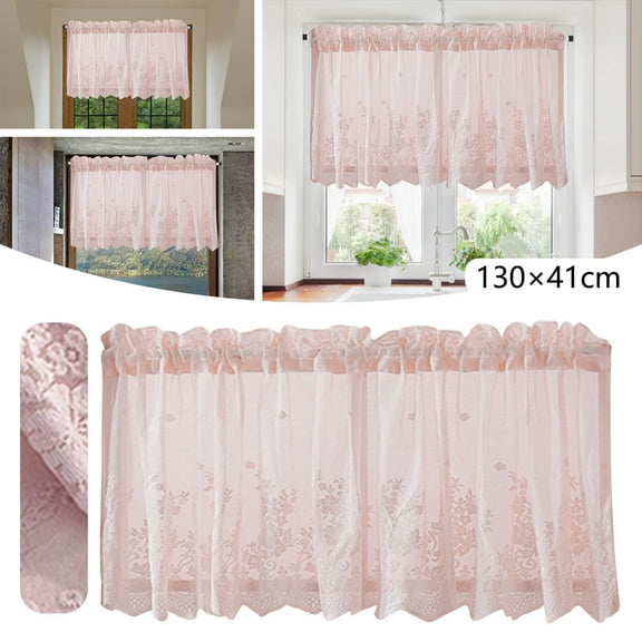 Curtain,Lace Floral Lace Curtains Kitchen Coffee Curtains Bedroom Rod Curtains Lace Short Curtains Lace Curtains 51 X 16 Inches 1Panels