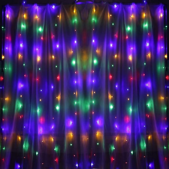 Curtain Lights- 19.7x9.8ft 600 LED Window Curtain String Light, 8 Modes Timer Waterproof, 31V Low Voltage AC Powered Fairy Hanging Lights for Wedding Party Home Garden Bedroom