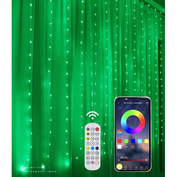 Curtain Lights, Color Changing LED Curtain Lights with App Remote Control, Music Sync for Bedroom Living Room Backdrop Decor