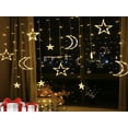 thumbnail image 1 of Ramadan String Lights, Twinkle Star 138 LED Star Moon Curtain String Lights, Window Curtain Lights with 8 Flashing Modes Wedding Party, Home, Patio Lawn Decorations 3 Big Moon 4 Big Stars (WW), 1 of 6