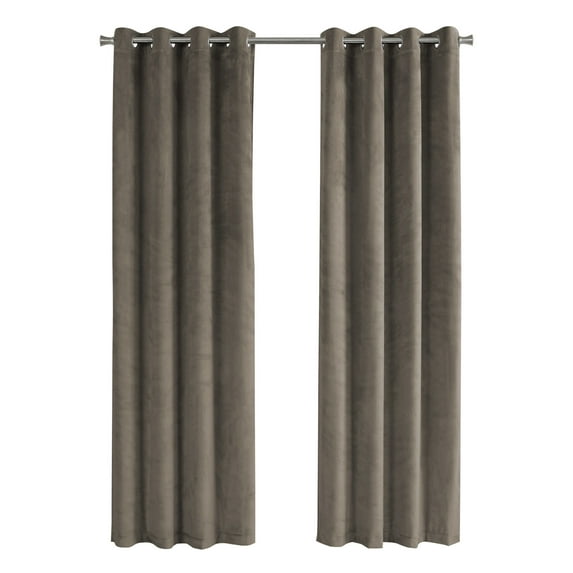 Curtain Panel 2pcs Set 54"W X 95"L Grommet Bedroom Kitchen Velvet Beige