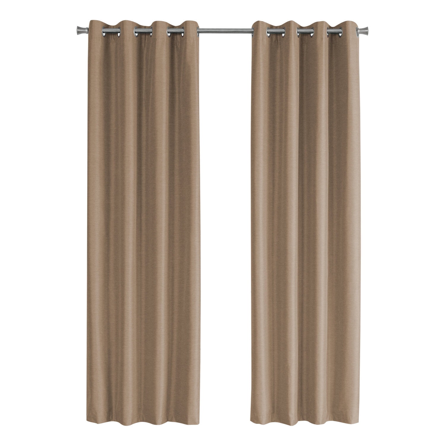 Brown Polyester Blackout Grommet Curtain Panels, 52" x 84"