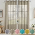 thumbnail image 1 of Curtain Panel Window Treatment, Semi-transparent Sheer Curtain with Silver Embossed Pattern, Elegant Polyester Drape for Bedroom Living Room and Study Decor, Topliu, 1 of 8