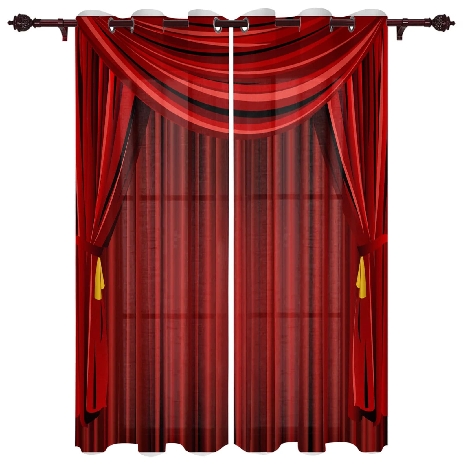 Curtain Pattern Theater Curtains For Living Room Bedroom Luxury Valance