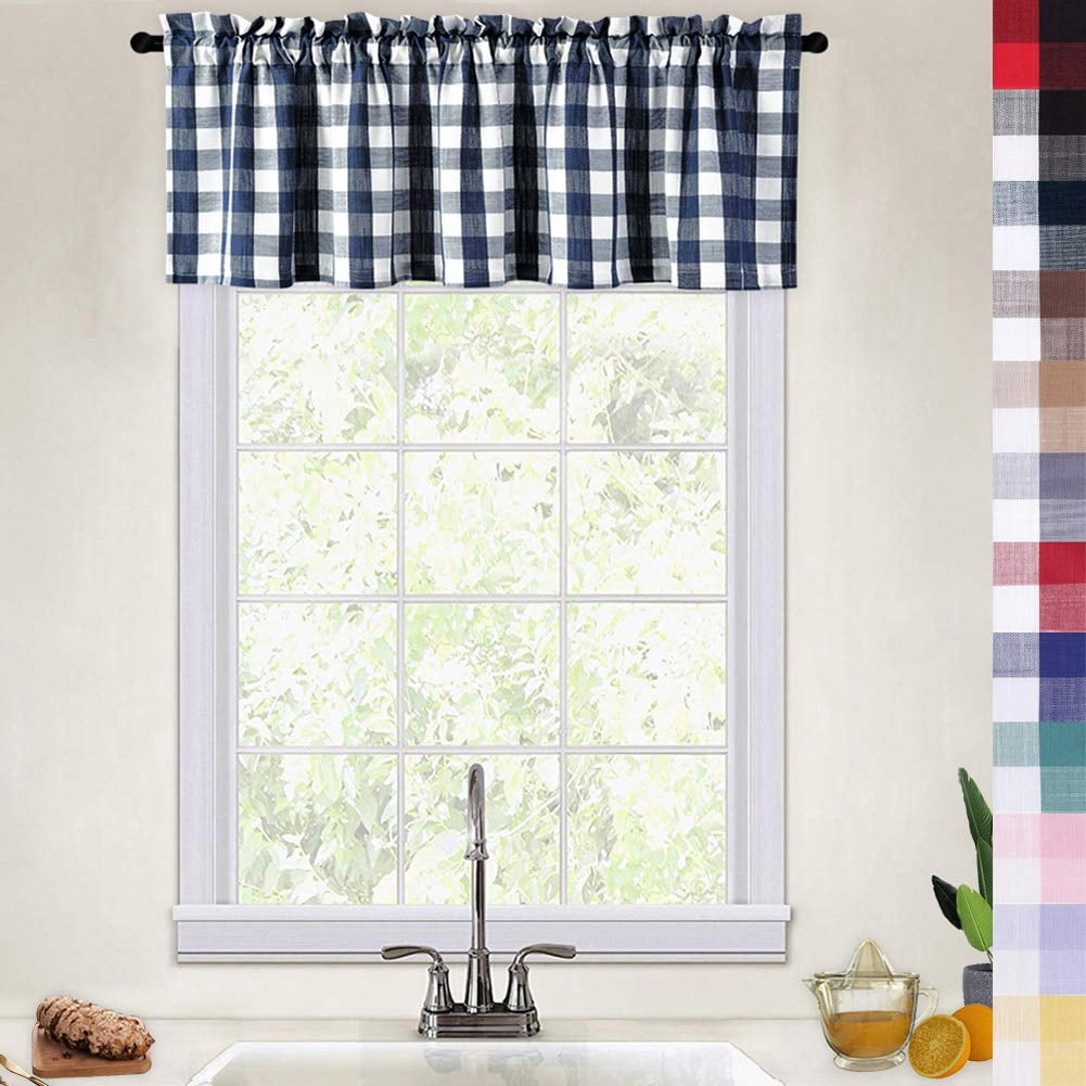 Walmart's Rustic Farmhouse Country Checkered Print Curtain Valance for ...
