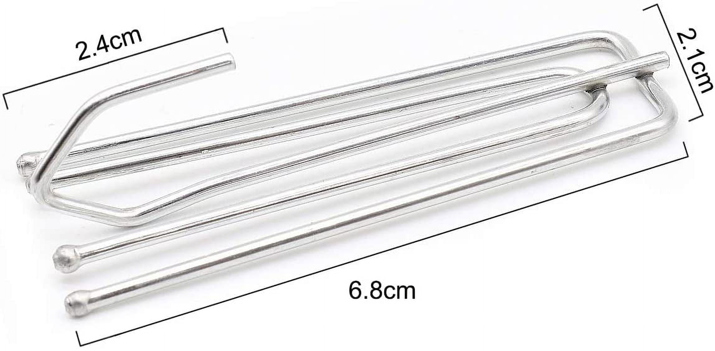 15Pcs Stainless Steel Curtain Pleater Tape Hooks Traverse Pleater Clip 4  Prongs Drapery Pinch Pleat Hooks