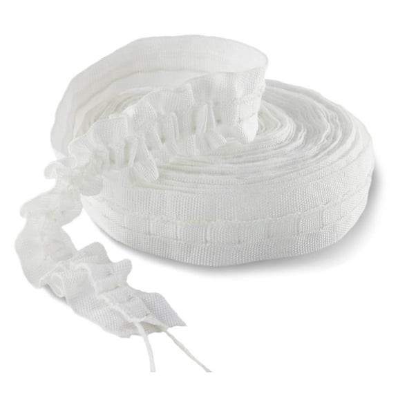 Curtain Pleating Tape 10 Yards White British Style, Perfect for Making Home Decor Projects.(10 Yards 1 Inch)