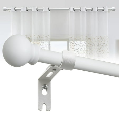Curtain Poles 28-93 inch , Curtain Rods with a Diameter of 5/8 inch with Brackets for Windows, White