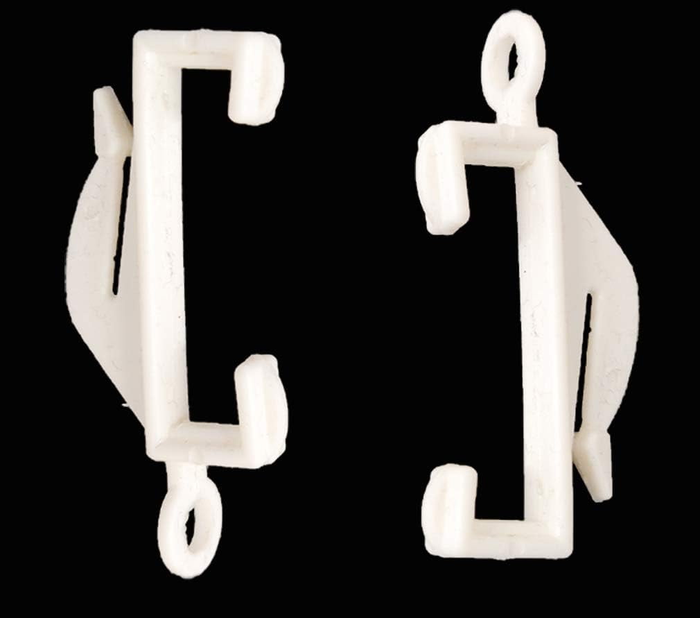 Curtain Rail Track Glider Hooks Pack of 50 White Plastic Sliding Hook