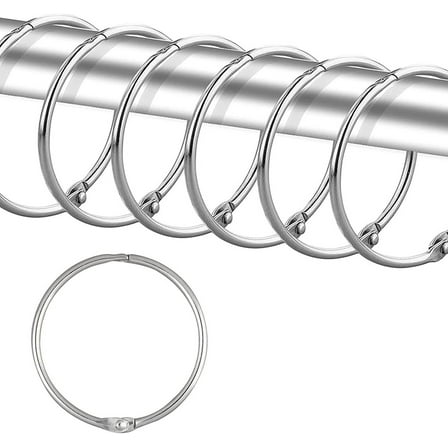 Curtain Ring Hanging Hooks, 24X Hook Ring Hooks, Silver