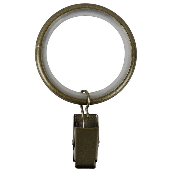 Urbanest 1.5" Metal Curtain Rod Rings with Clips, Fits up to 1″ Rod – Durable Drapery Rings for Smooth Gliding & Secure Grip, 32 Pieces, Antique Gold