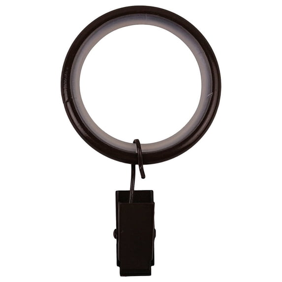 Urbanest 1.5" Metal Curtain Rod Rings with Clips, Fits up to 1″ Rod – Durable Drapery Rings for Smooth Gliding & Secure Grip, 8 Pieces, Oil-rubbed Bronze(ORB)