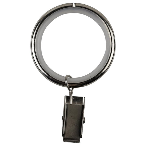 Urbanest 1.5" Metal Curtain Rod Rings with Clips, Fits up to 1″ Rod – Durable Drapery Rings for Smooth Gliding & Secure Grip, 32 Pieces, Nickel