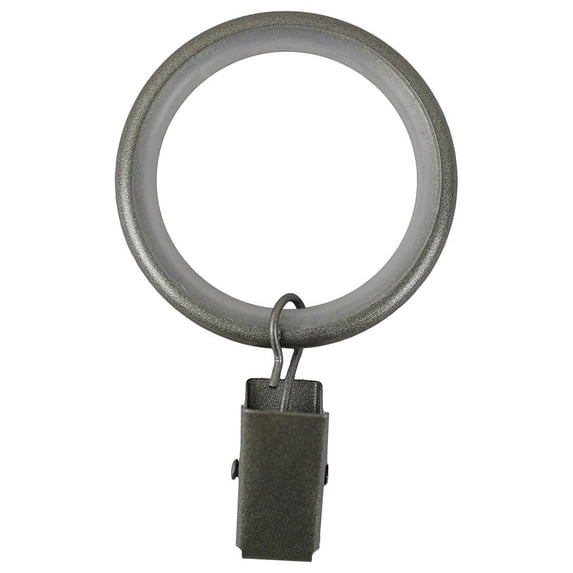 Urbanest 1.5" Metal Curtain Rod Rings with Clips, Fits up to 1″ Rod – Durable Drapery Rings for Smooth Gliding & Secure Grip, 32 Pieces, Pewter