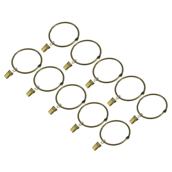 Curtain Rings with Clips, 20pack Drapery Curtain Clip Rings, 2.5 Inch Curtain Clip Rings Hooks (Bronze)