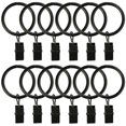 thumbnail image 1 of Curtain Rings with Clips 25 Pack Metal Curtain Clips Decorative Drapery Rings (1.26 Inch Interior Diameter Matte Black), 1 of 7