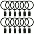 thumbnail image 1 of Curtain Rings with Clips 50 Pack Metal Curtain Clips Decorative Drapery Rings (1.26 Inch Interior Diameter Matte Black), 1 of 7