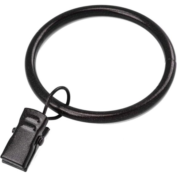 Curtain Rings with Clips - Set of 42, Interior Diameter 1.75inch,Fits Up to 1 1/2 Inch Rodslid Smoothly - Oil Rubbed Bronze