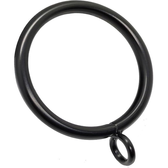 Curtain Rings with Eyelets 44 Pack, Metal Drapery Ring for Pinch Pleat Curtains, Drape Ring 1.5 Inch I D, Fits Up to 1.2 in Rod (Black)