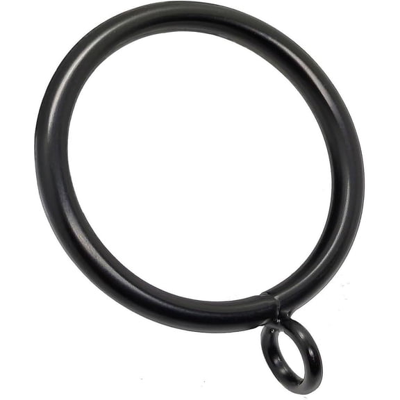 Curtain Rings with Eyelets 44 Pack, Metal Drapery Ring for Pinch Pleat Curtains, Drape Ring 1.5 Inch I D, Fits Up to 1.2 in Rod (Black)