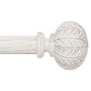 Curtain Rod 1inch Diameter Adjustable Window Curtain Rods with ball finials, 3piece brackets, hardware kits. White 28-48 inches.