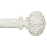 Curtain Rod 1inch Diameter Adjustable Window Curtain Rods with ball finials, 3piece brackets, hardware kits. White 36-72