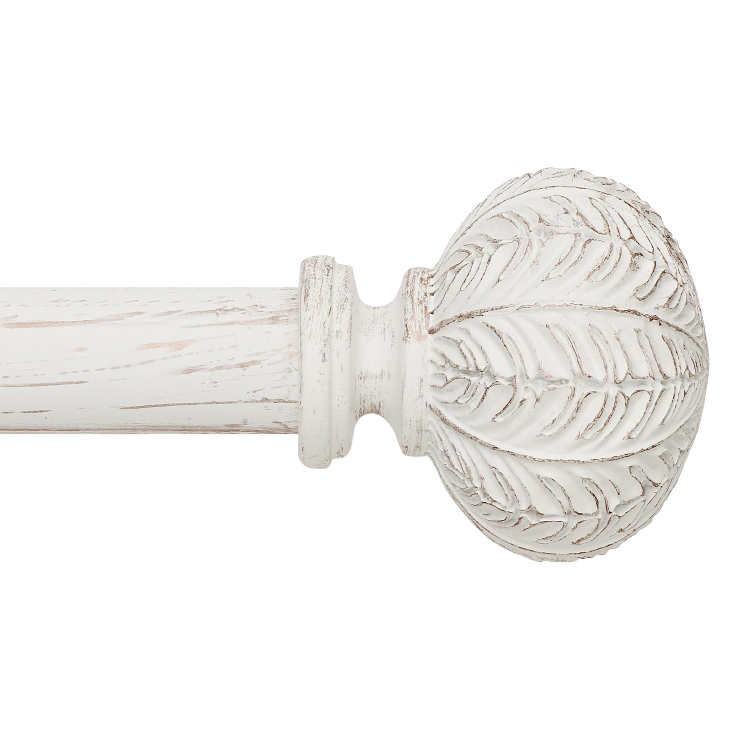 Curtain Rod 1inch Diameter Adjustable Window Curtain Rods with ball finials, 3piece brackets, hardware kits. White 48-120 inches.