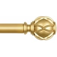 thumbnail image 1 of Curtain Rod 48 to 84 Inch,  Heavy Duty Curtain Rods for Windows, Telescoping Single Drapery Rod with Netted Texture Finials, Antique Gold, 1 of 6