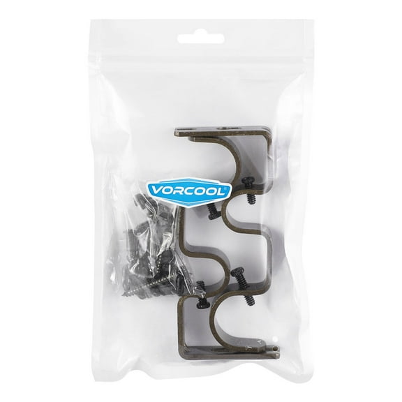 NIAIZEK 2-Pack Rectangular Curtain Rod Brackets, Drapery Holders for Window Treatments, Easy Installation Hardware
