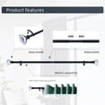 thumbnail image 1 of Curtain Rod Adjustable Window Curtain Rods with clear acrylic plexiglass square finials, 3piece brackets, hardware kits. Black 48-86 inches., 1 of 8