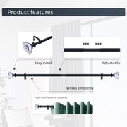 Curtain Rod Adjustable Window Curtain Rods with clear acrylic plexiglass square finials, 3piece brackets, hardware kits.