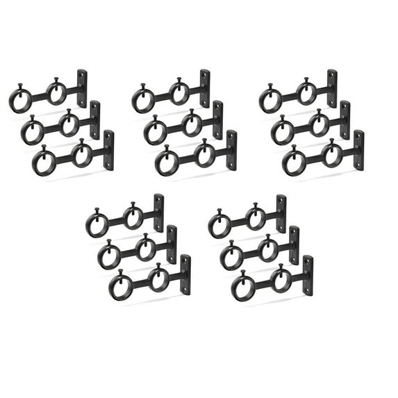 Curtain Rod Bracket, 15Pcs Double Curtain Rod Holder, Double Rod Brackets Hooks for Living Room Bedroom Curtain Rods