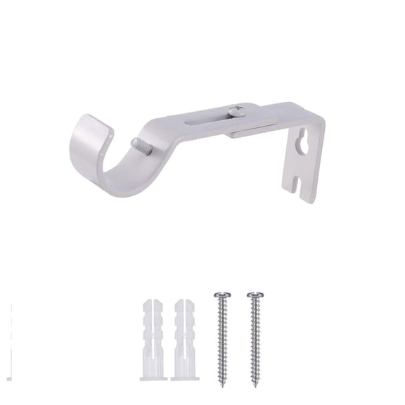 Curtain Rod Bracket, 4.72X1.77 inch Adjustable Curtain Rod Holders, Wall Mount Metal Single Rod Support Holder, Heavy Duty Window Curtain Fixing Hardware, Home Drape Installation Accessory