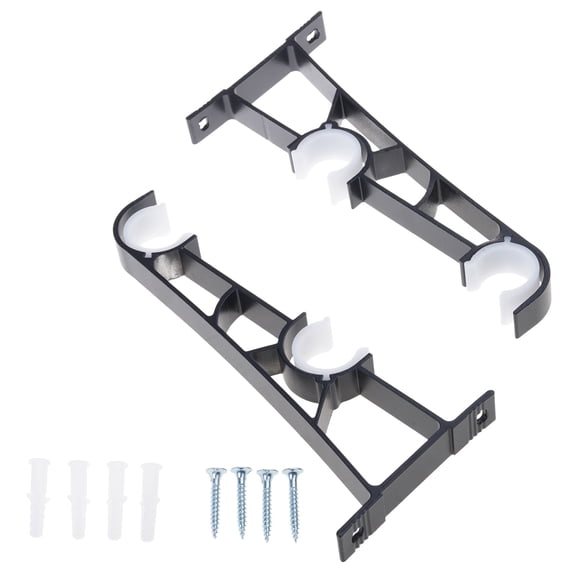 Curtain Rod Bracket,Adjustable Curtain Rod Holder,Double Curtain Brackets Wall Mount Curtain Rod Hook for Living Room