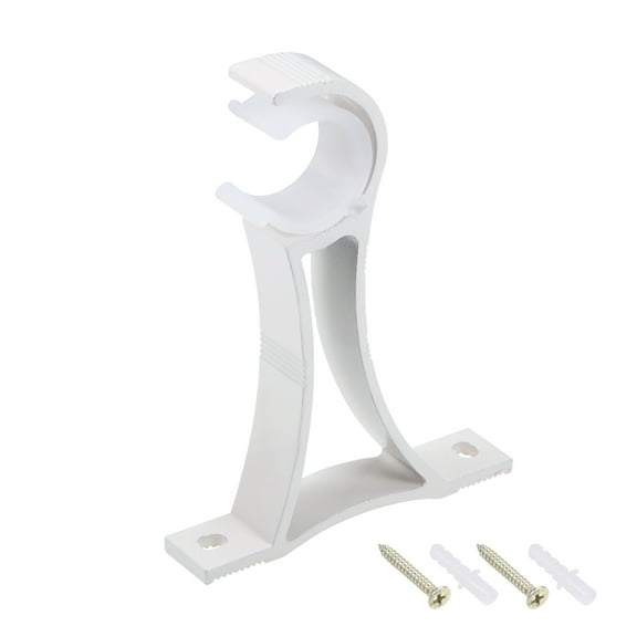 Curtain Rod Bracket Aluminum Alloy Single Holder Support for 25mm Drapery Rod, 110 x 78 x 18mm Copper Tone 4Pcs