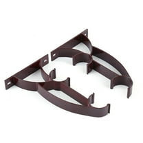 Curtain Rod Bracket, Double Curtain Rod Holder, Heavy Duty Curtain Rod Brackets, Drapery Wall Rods Bracket Holders, Curtain Rod Hooks for 1in Curtain Rods, 2 Pack, 5.12x3.15x0.79"