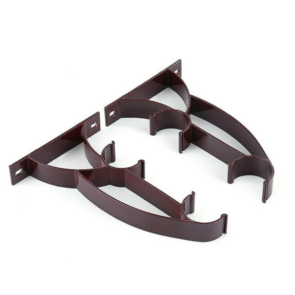 Curtain Rod Bracket, Double Curtain Rod Holder, Heavy Duty Curtain Rod Brackets, Drapery Wall Rods Bracket Holders, Curtain Rod Hooks for 1in Curtain Rods, 2 Pack, 5.12x3.15x0.79"