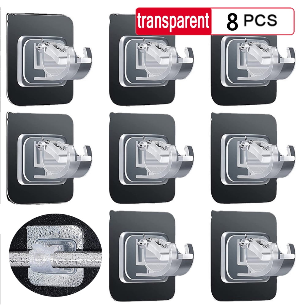 Curtain Rod Bracket No Drilling, Self Adhesive Sticky Wall Hooks for