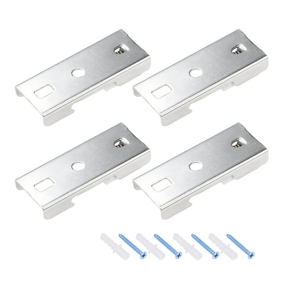 Curtain Rod Bracket Stainless Steel Track Holder for 20mm Rail Top Mounted on Ceiling 4 Pcs