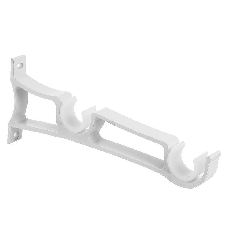 Curtain Rod Bracket Supporting Ceiling Curtains Brackets Heavy Duty Double No Drill, Size: 21.6X8.7CM, White