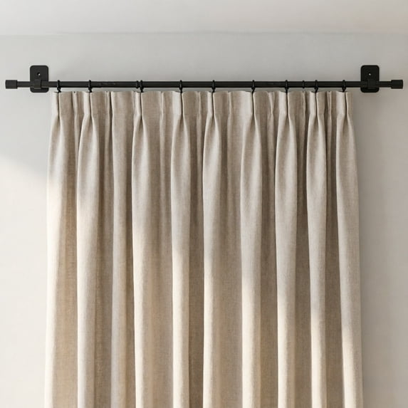 Curtain Rod Bracket Thick Punch-Free Curtain Hook Holder Black Waterproof Sticky Support Bracket No Drill Self-Adhesive Window Curtain Accessory For Window Curtain Rod Installation 1Pcs