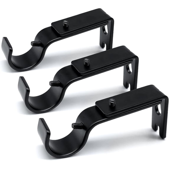 Curtain Rod Brackets Adjustable, 2 Pack Premium Bracket for Walls ...