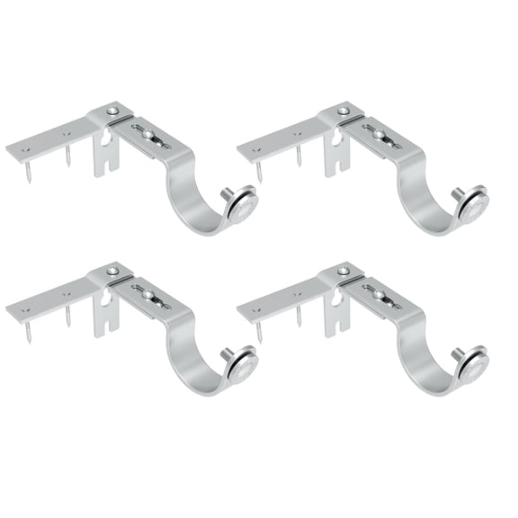 Curtain Rod Brackets for Adjustable,4 Pack Curtain Rod Bracket for Walls,Curtain Rod Holder,Drapery Rod Holders Hardware Window Curtain Rod Support Hanger for 1-1.5 Inch Rod