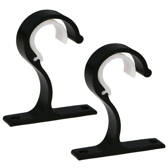 Curtain Rod Brackets Aluminum Alloy Fixing Rod Holder with Screws for Window Decor