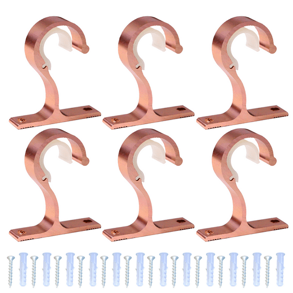 Curtain Rod Brackets Set of 6 Ceiling Hangers with Screws Cabinet Support