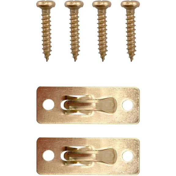 Curtain Rod Brass Brackets with Screws, 1 Pair (2 Pieces) - Ideal for Swivel End Sash Curtain Rods - Easy to Install Curtain Rod Holders for Doors, Windows, and Sidelights