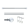 thumbnail image 1 of Curtain Rod Chrome Extendable Curtain Rod 28" to 48" Adjustable Curtain Rods Includes rods, ball finials, brackets, hardware kits, 1 of 8